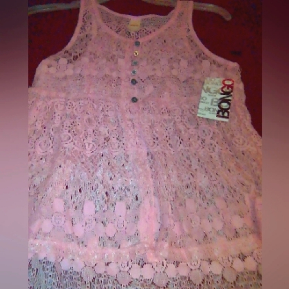 Lace Button Front Tank
